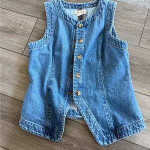Madewell Blue Denim  Button Down vest